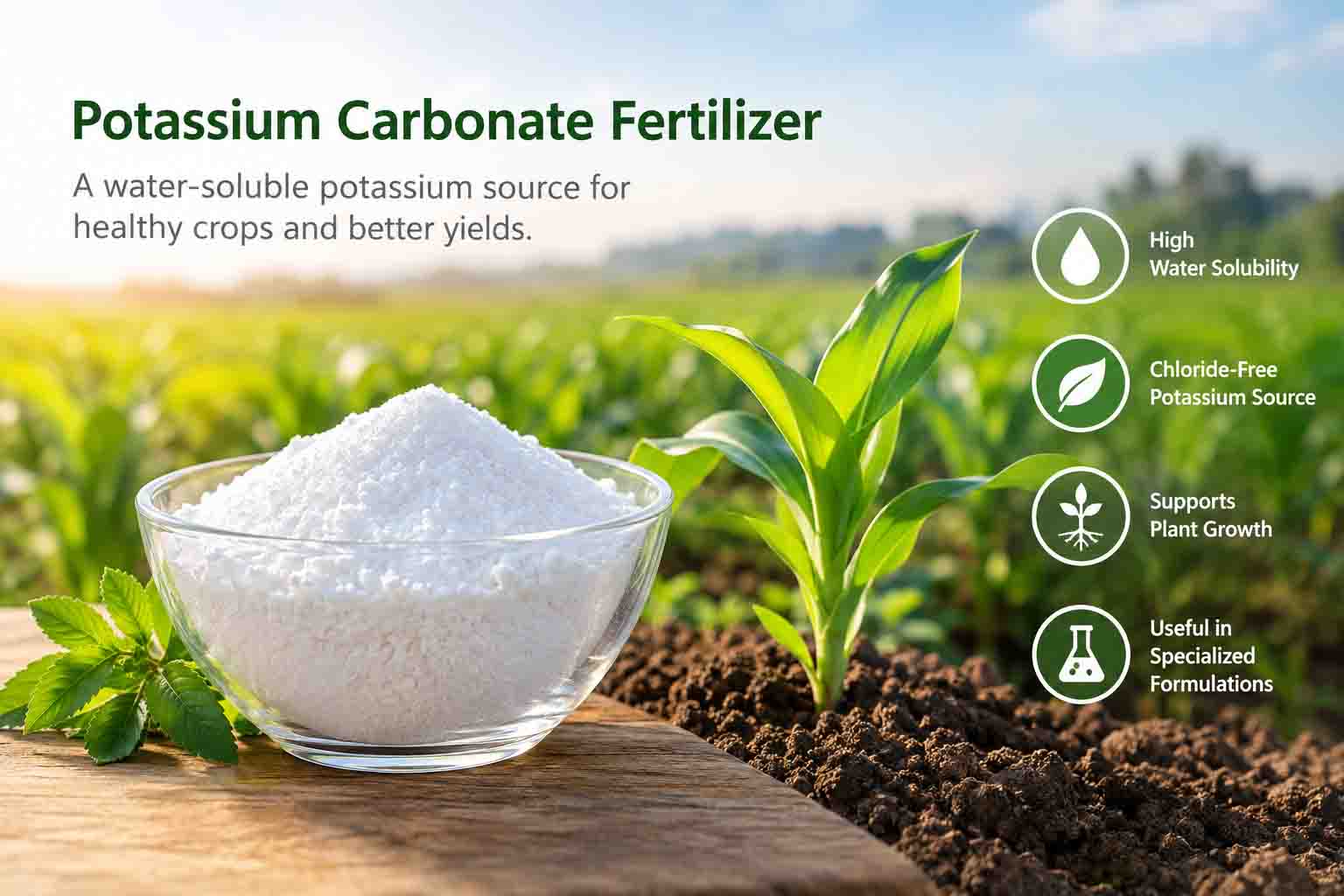🌱 Potassium Carbonate Fertilizer: Uses, Benefits & Agricultural Applications