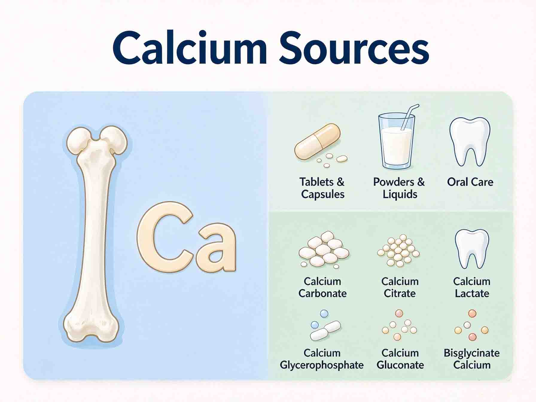 🦴 Calcium Supplementation: How to Choose the Right Calcium Source for Supplements, Food & Beverages